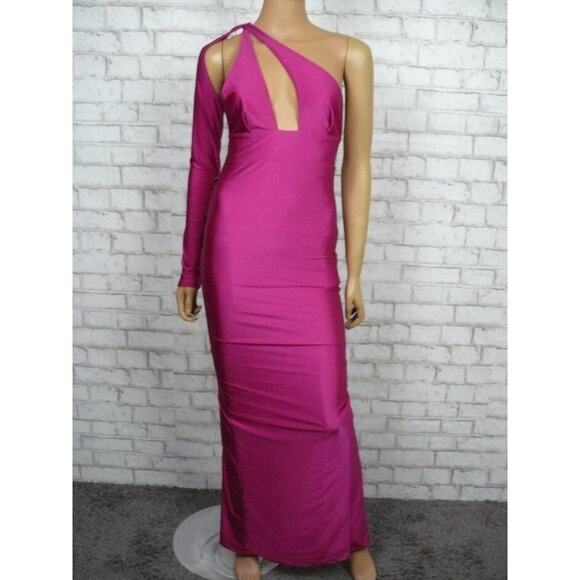 $198 Michael Costello X Revolve Magenta Jersey Bradley Maxi Dress Small NEW - Picture 10 of 11